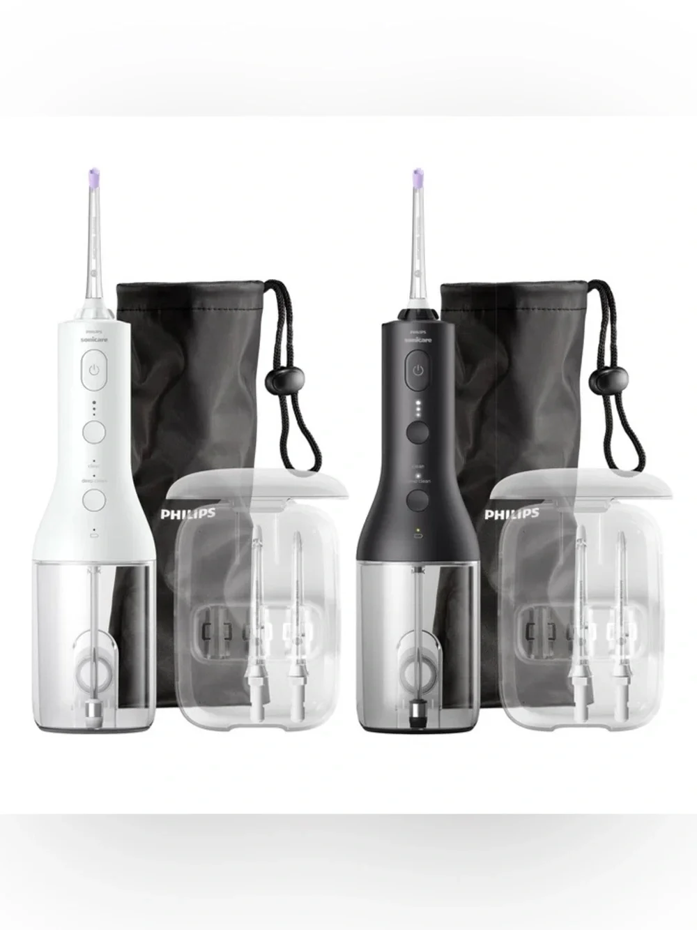 Philips Sonicare Cordless Water Flosser Dual Pack | White & Black | Open Box